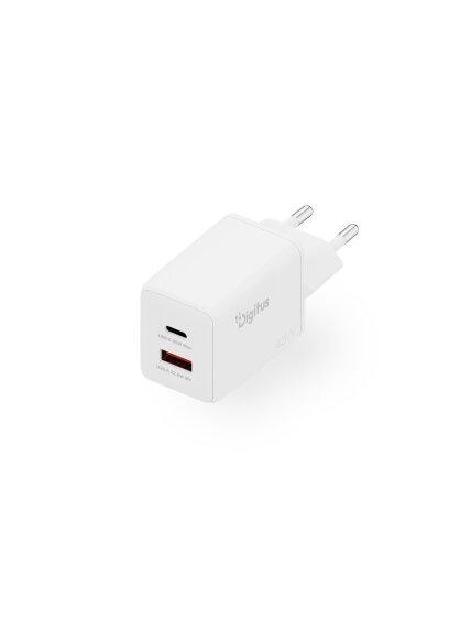 Digitus USB GaN Charger 45W, 1x USB-C, 1x USB-A | DA-10302 Digitus USB GaN Charger 45W, 1x USB-C, 1x USB-A | DA-10302