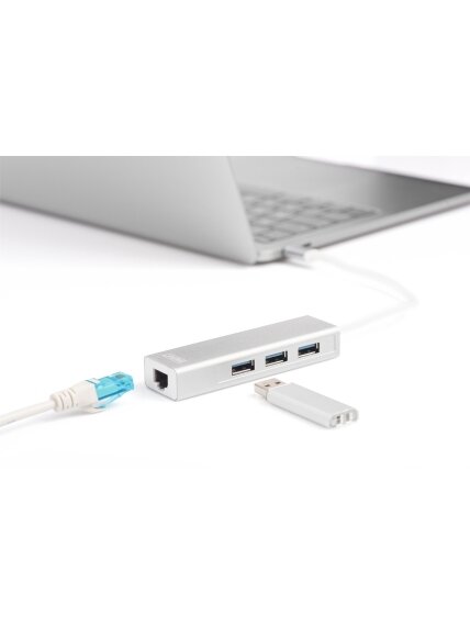 Digitus | USB Type-C 3-Port Hub + Gigabit Ethernet 3