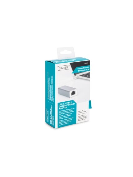 Digitus | USB Type C 3.0 Gigabit Ethernet Adapter 10/100/1000 Mbps | DN-3024 | USB Type-C to RJ45 2 Digitus | USB Type C 3.0 Gigabit Ethernet Adapter 10/100/1000 Mbps | DN-3024 | USB Type-C to RJ45 2