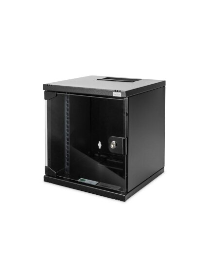 Digitus | Wall Mounting Cabinet | DN-10-06U-B | IP protection class: IP20; Front door: Glass door, single opening; Cabinet type: Wall mounting cabinet; Depth: 300 mm; Load capacity: 30 kg | Black 1 Digitus | Wall Mounting Cabinet | DN-10-06U-B | IP protection class: IP20; Front door: Glass door, single opening; Cabinet type: Wall mounting cabinet; Depth: 300 mm; Load capacity: 30 kg | Black 1