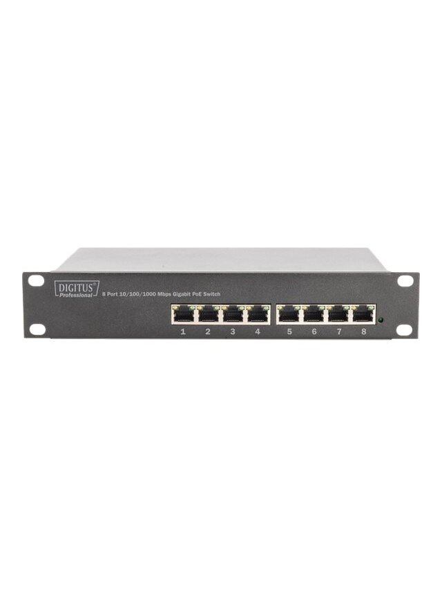 Digitus | 8-port Gigabit Ethernet PoE switch | DN-95317 | Unmanaged | Rackmountable | Power supply type Internal 1
