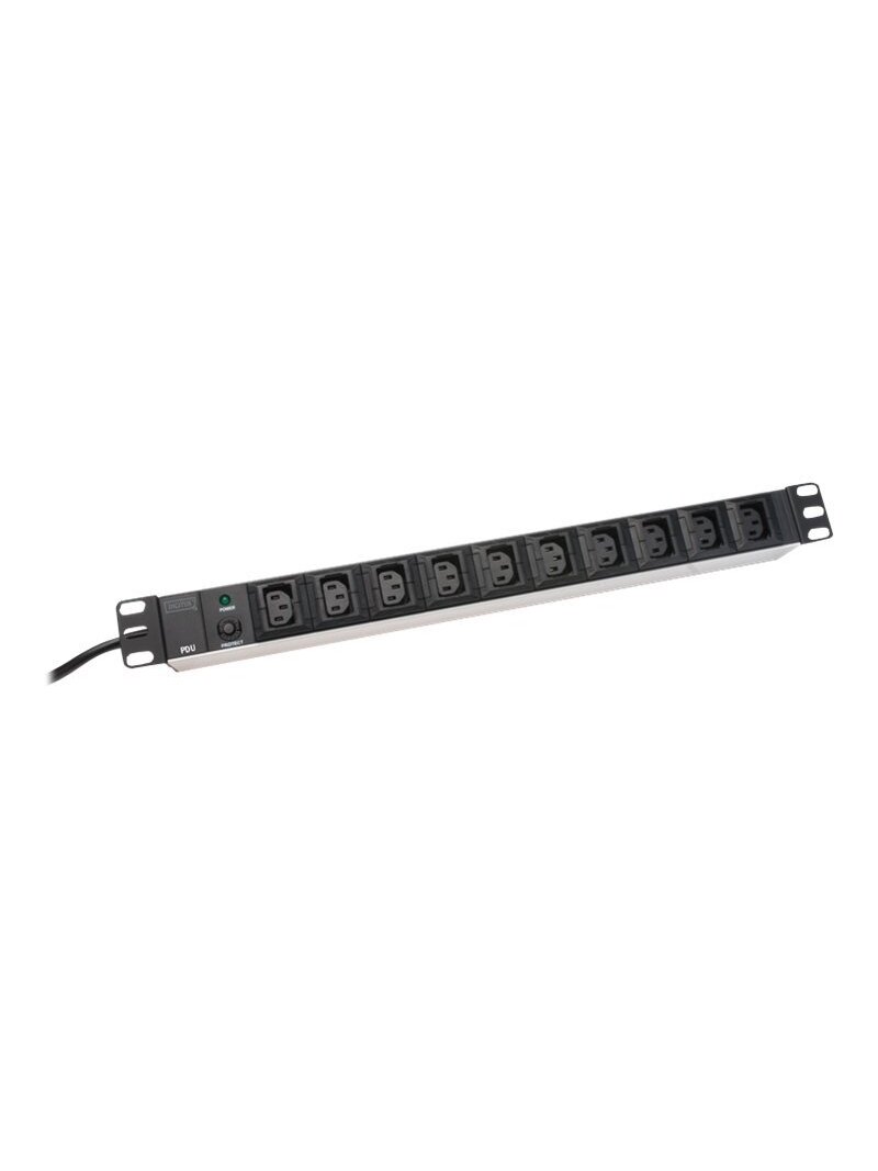 Digitus | Aluminum outlet strip, IEC C14 plug | DN-95404 | Sockets quantity 10 Digitus | Aluminum outlet strip, IEC C14 plug | DN-95404 | Sockets quantity 10