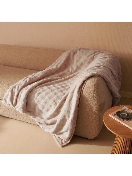 Duux Yentl Heated Overblanket, 200 x 200 cm | DXOB12 | Number of heating levels 9 | Number of persons 1 | Washable | Remote control | Premium faux fur | 200 W | Bubble Gray 6