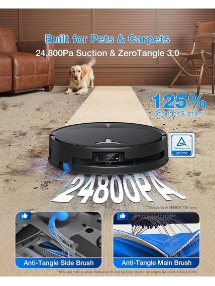 Ecovacs Robotic Vacuum Cleaner | DEEBOT T80S OMNI BLACK | Wet&Dry | 6400 mAh | 24800 Pa | Black 16 Ecovacs Robotic Vacuum Cleaner | DEEBOT T80S OMNI BLACK | Wet&Dry | 6400 mAh | 24800 Pa | Black 16