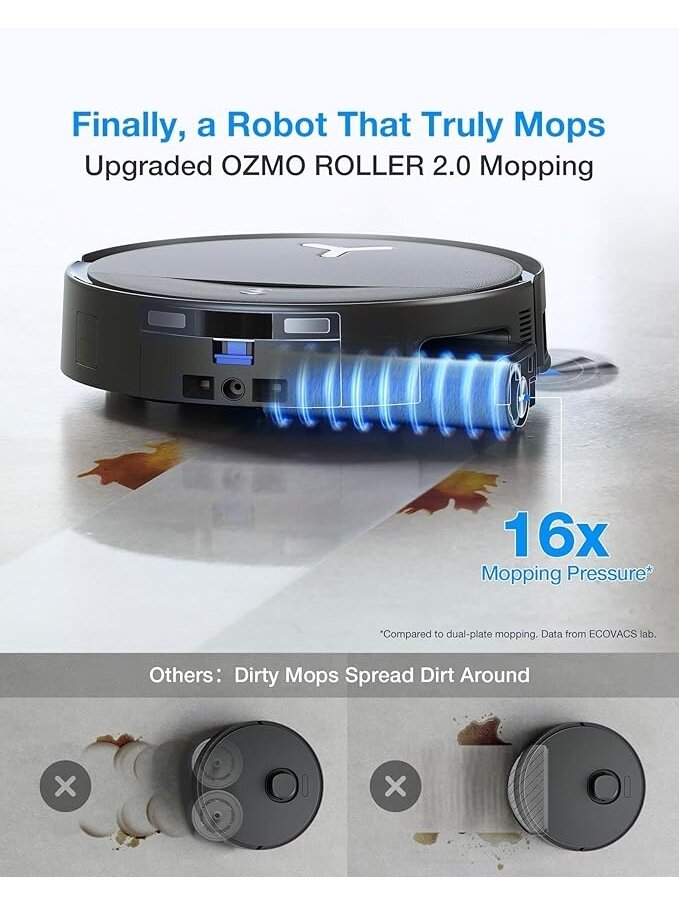 Ecovacs Robotic Vacuum Cleaner | DEEBOT T80S OMNI BLACK | Wet&Dry | 6400 mAh | 24800 Pa | Black 15