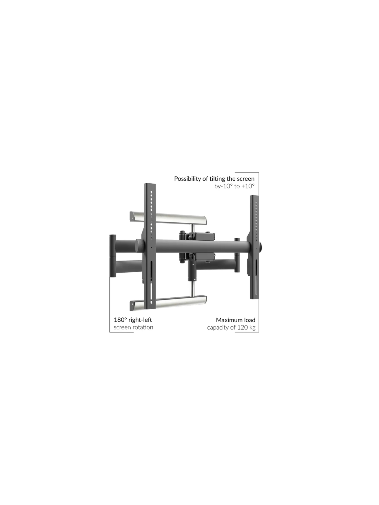 EDBAK Wall mount | Heavy Duty Swing Arm | Tilt | 42-98 " | Maximum weight (capacity) 120 kg | Black 3 EDBAK Wall mount | Heavy Duty Swing Arm | Tilt | 42-98 " | Maximum weight (capacity) 120 kg | Black 3