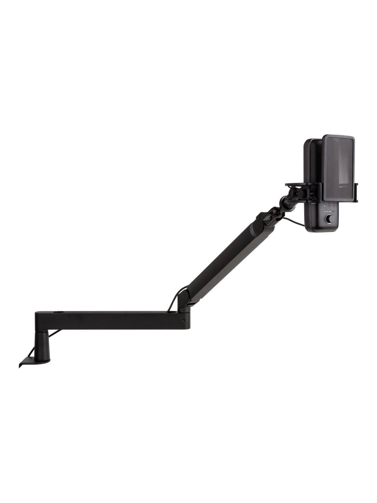 Elgato | Wave Mic Arm | 10AAN9901 | Upper Arm Desk Clearance (160 mm); Lower Arm Desk Clearance (70 mm); Horizontal Reach (740 mm); Vertical Rotation (90 ° up / 60 ° down (elbow); Desk Clamp expandable up to 60 mm | Low Profile 2