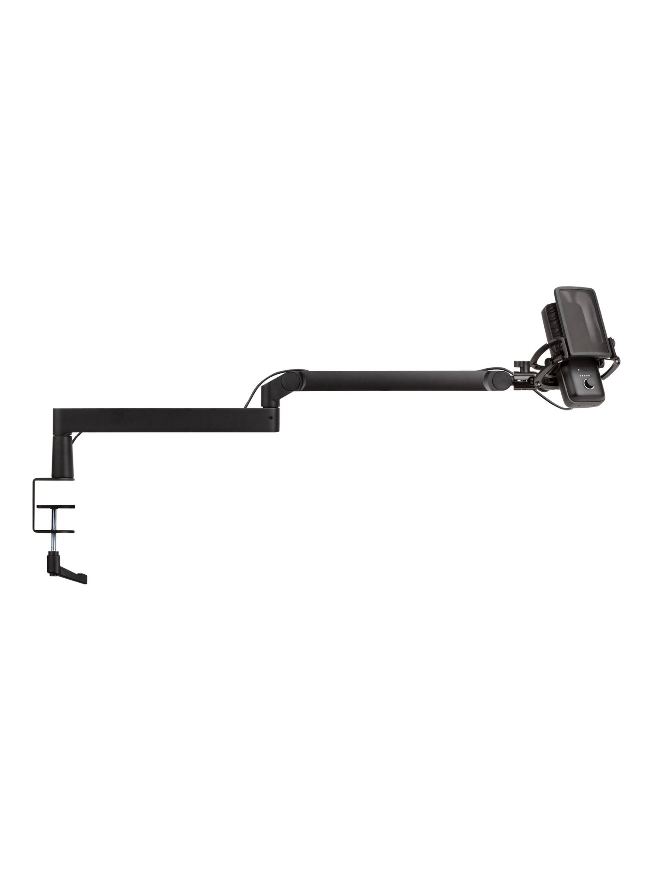 Elgato | Wave Mic Arm | 10AAN9901 | Upper Arm Desk Clearance (160 mm); Lower Arm Desk Clearance (70 mm); Horizontal Reach (740 mm); Vertical Rotation (90 ° up / 60 ° down (elbow); Desk Clamp expandable up to 60 mm | Low Profile 4