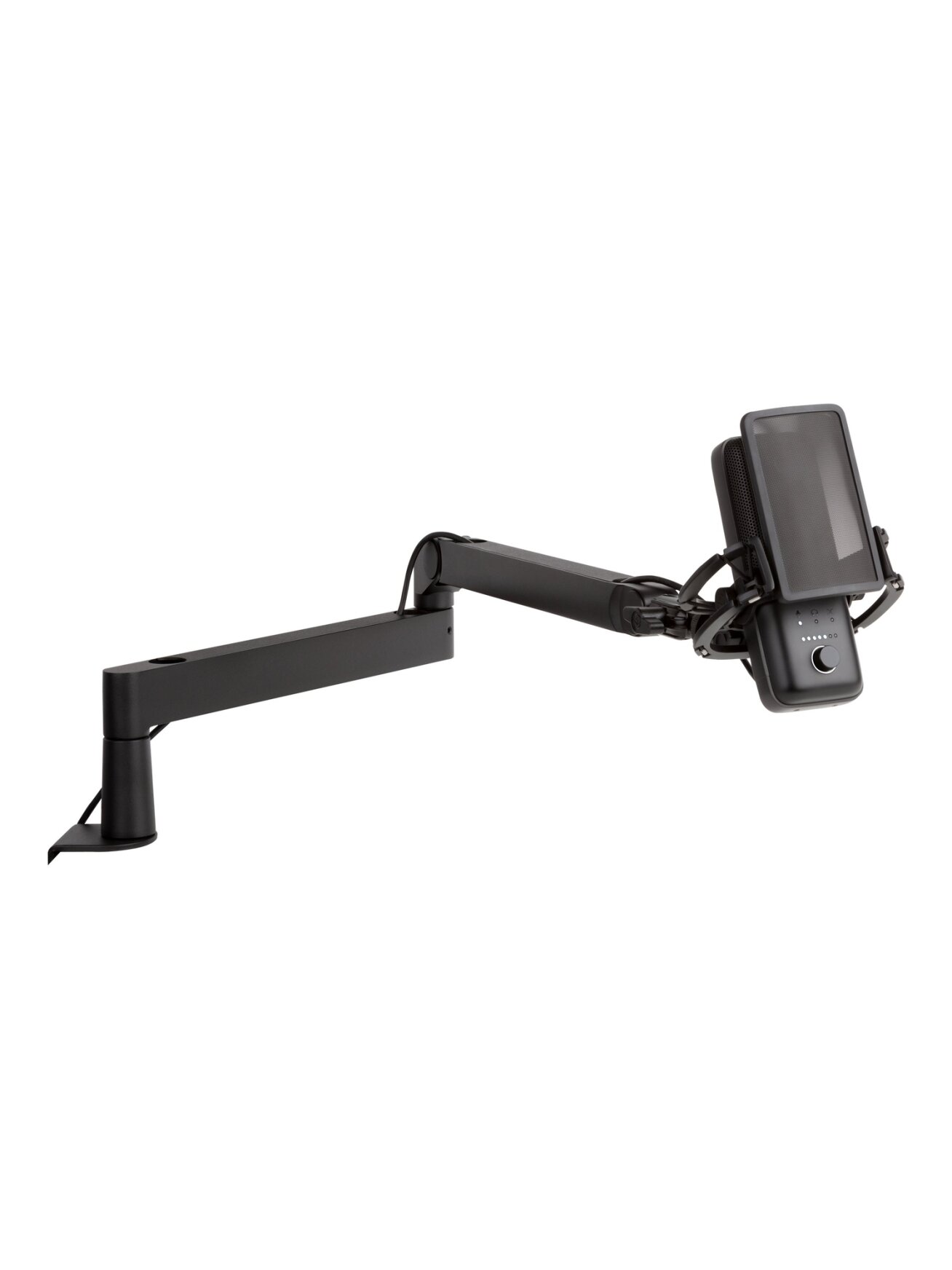 Elgato | Wave Mic Arm | 10AAN9901 | Upper Arm Desk Clearance (160 mm); Lower Arm Desk Clearance (70 mm); Horizontal Reach (740 mm); Vertical Rotation (90 ° up / 60 ° down (elbow); Desk Clamp expandable up to 60 mm | Low Profile