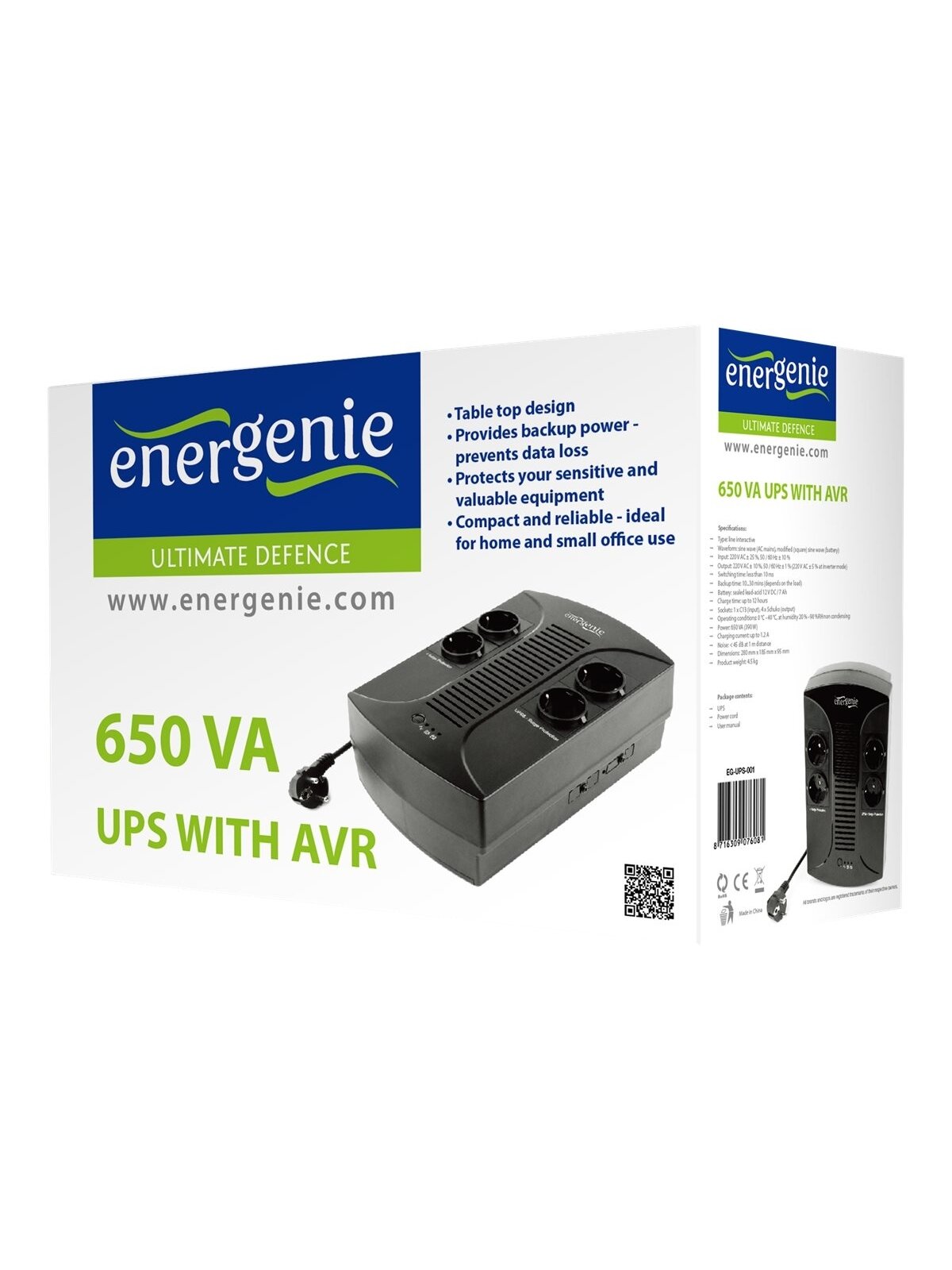 EnerGenie | UPS with AVR | 650 VA | 220 V 5 EnerGenie | UPS with AVR | 650 VA | 220 V 5