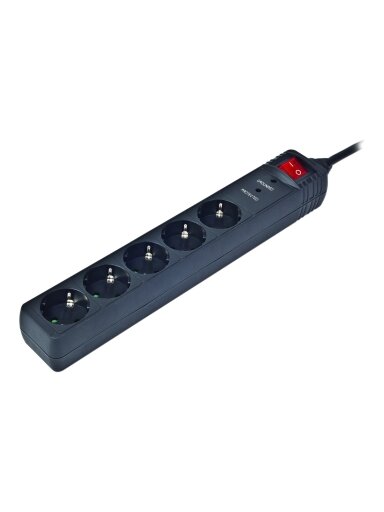 EnerGenie | Surge Protector SPG5-C-5/ 1.5 m/ 5 Sockets/ Black