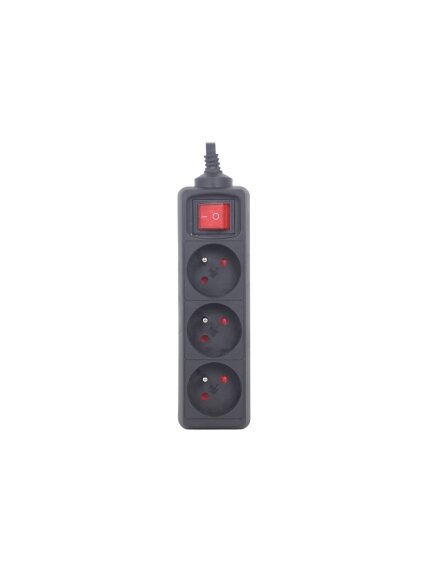 EnerGenie | Power strip, 3 FR sockets, 10 A, C14 plug | EG-PSU3F-01 1 EnerGenie | Power strip, 3 FR sockets, 10 A, C14 plug | EG-PSU3F-01 1