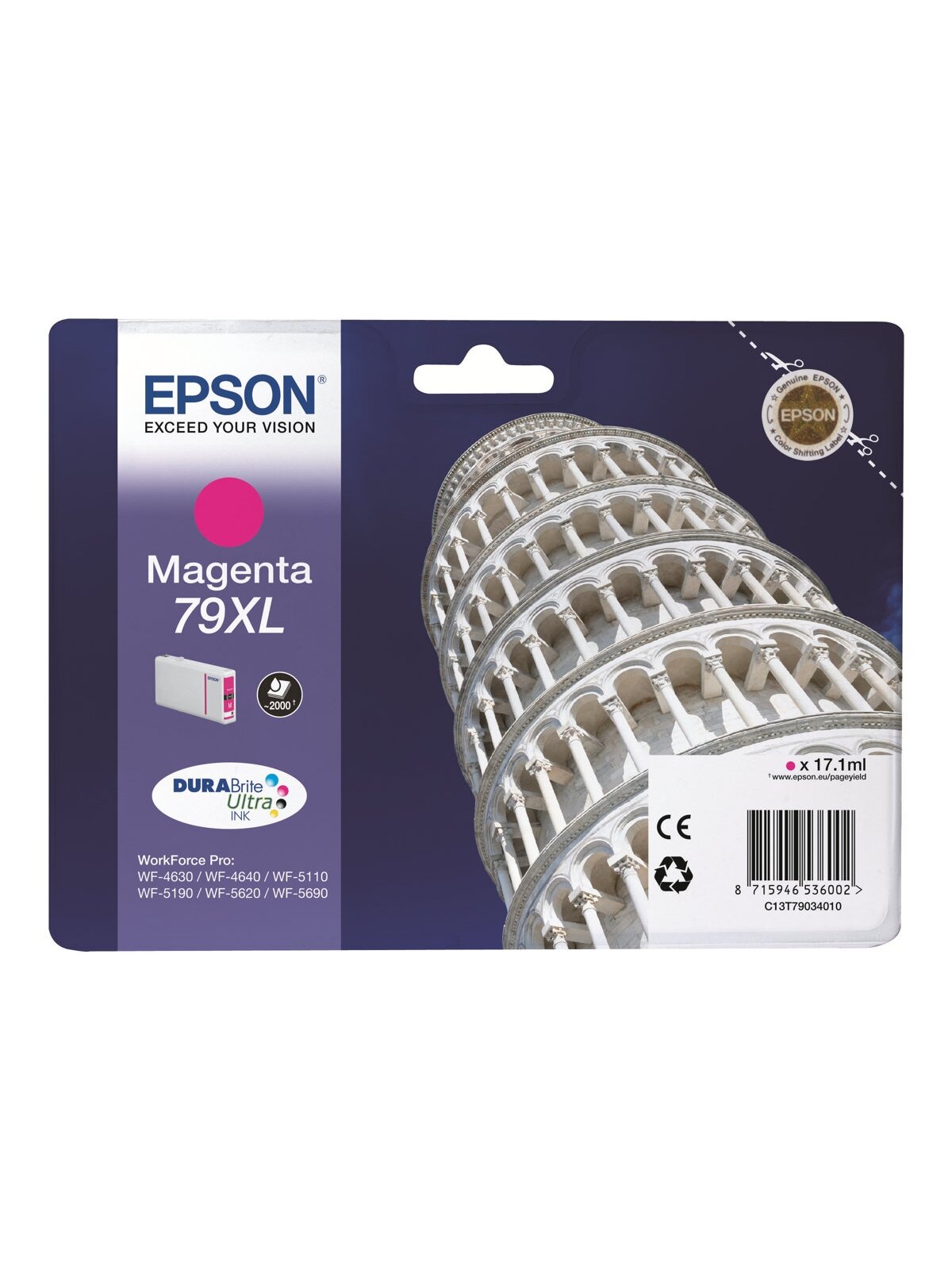 Epson 79XL | C13T79034010 | Inkjet cartridge | Magenta 3 Epson 79XL | C13T79034010 | Inkjet cartridge | Magenta 3