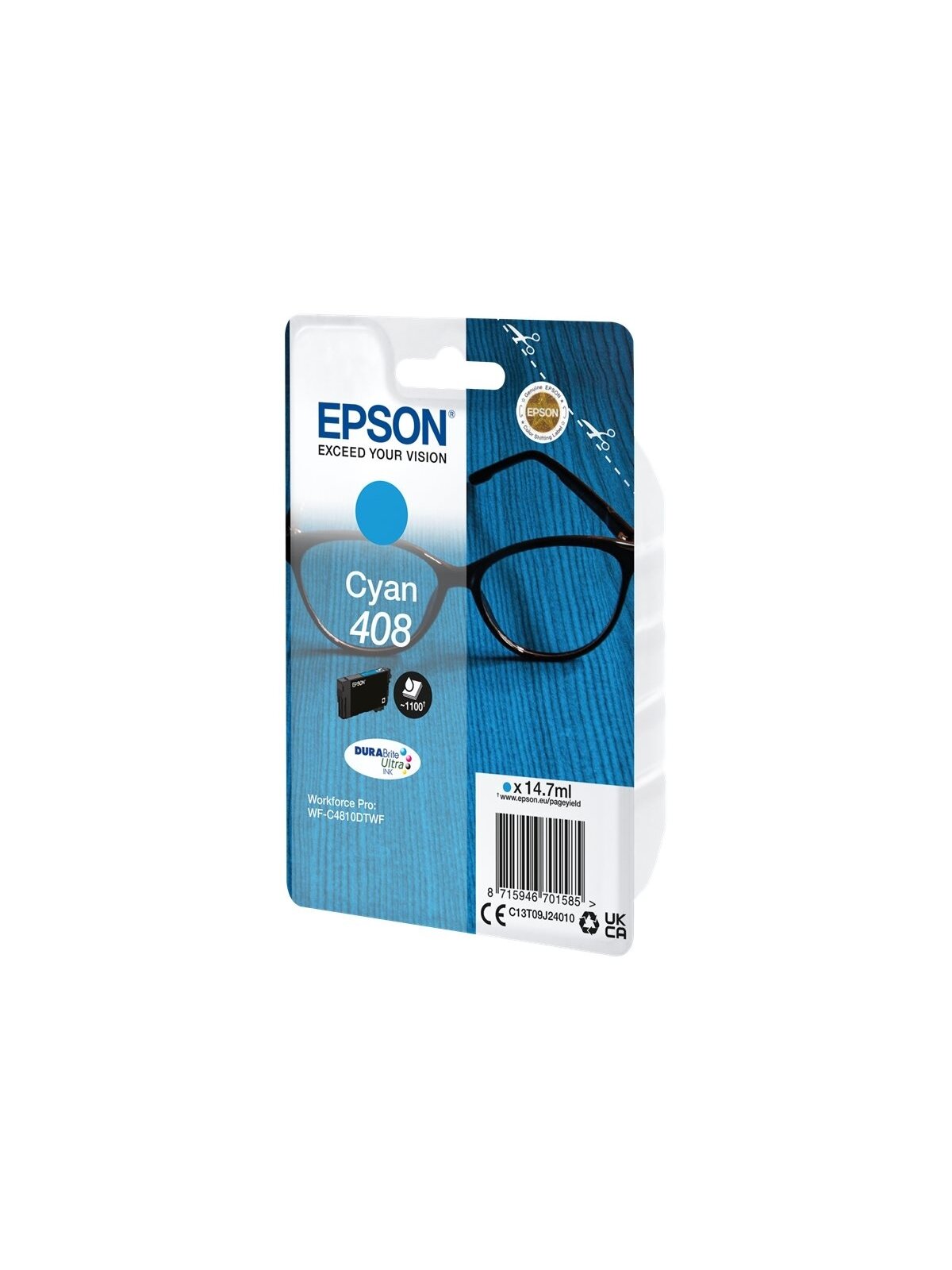 Epson DURABrite Ultra 408L | Ink cartrige | Cyan 1 Epson DURABrite Ultra 408L | Ink cartrige | Cyan 1