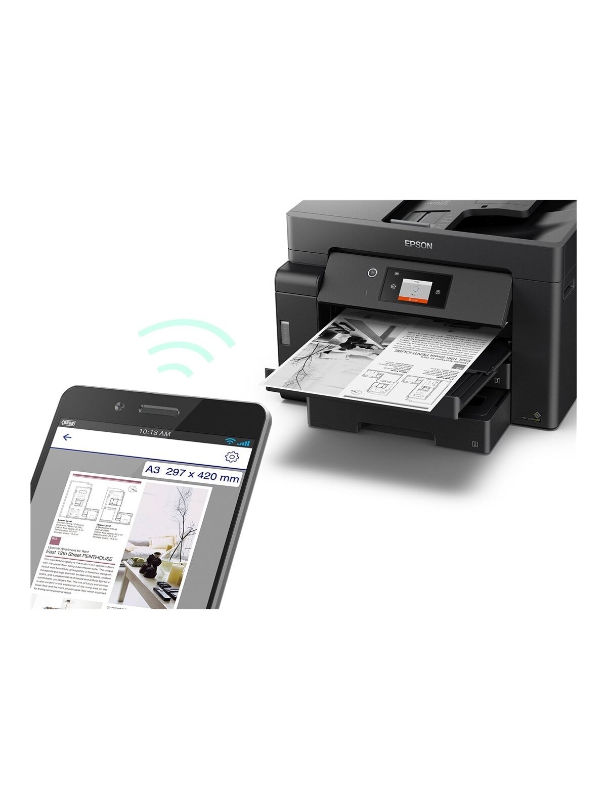 Epson | Multifunctional Printer | EcoTank M15140 | Inkjet | Mono | Inkjet Multifunctional Printer | A3+ | Wi-Fi | Black 4