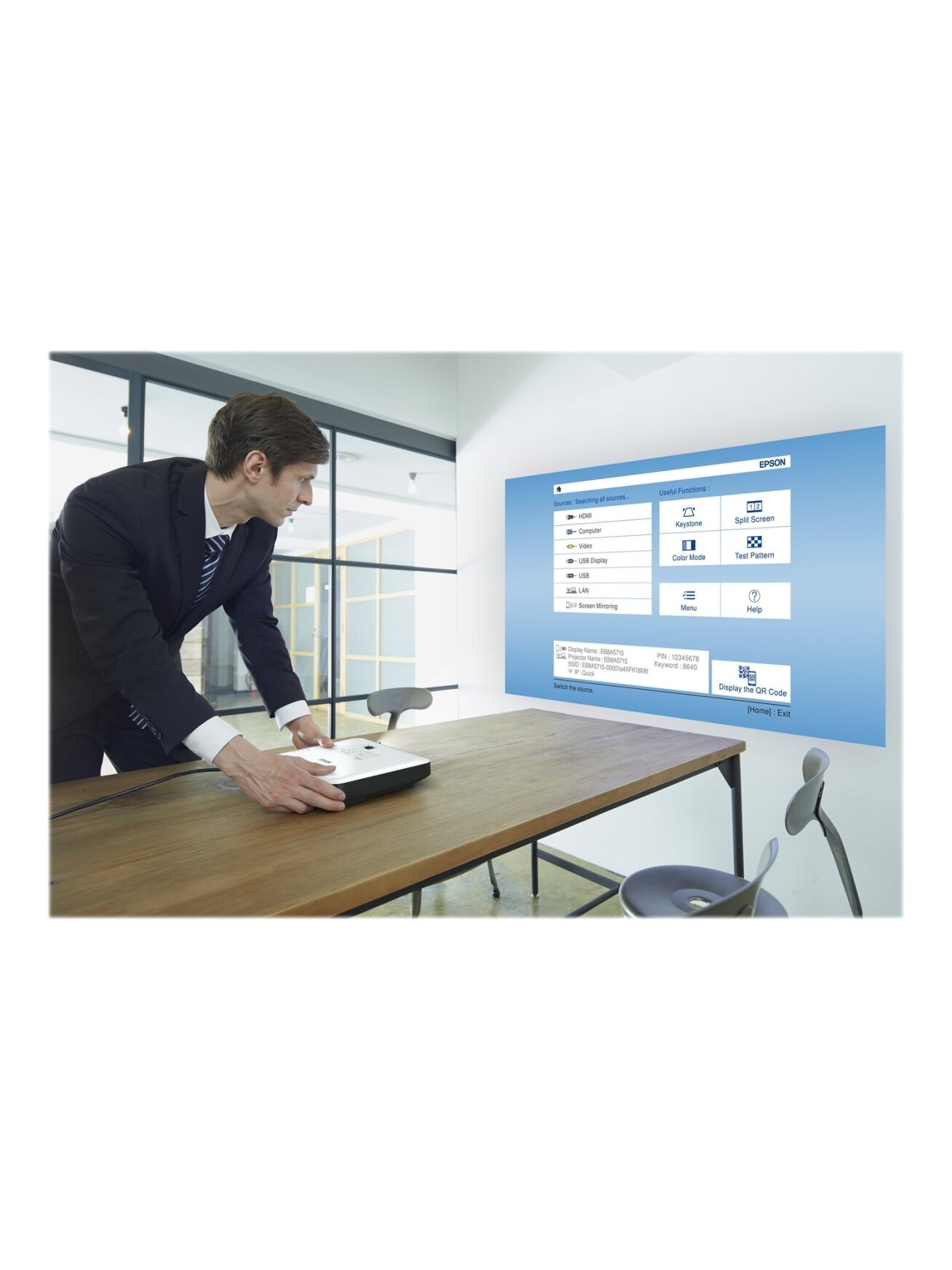 Epson | EB-1795F | Full HD (1920x1080) | 3200 ANSI lumens | 10.000:1 | White | Lamp warranty 12 month(s) | Wi-Fi 10