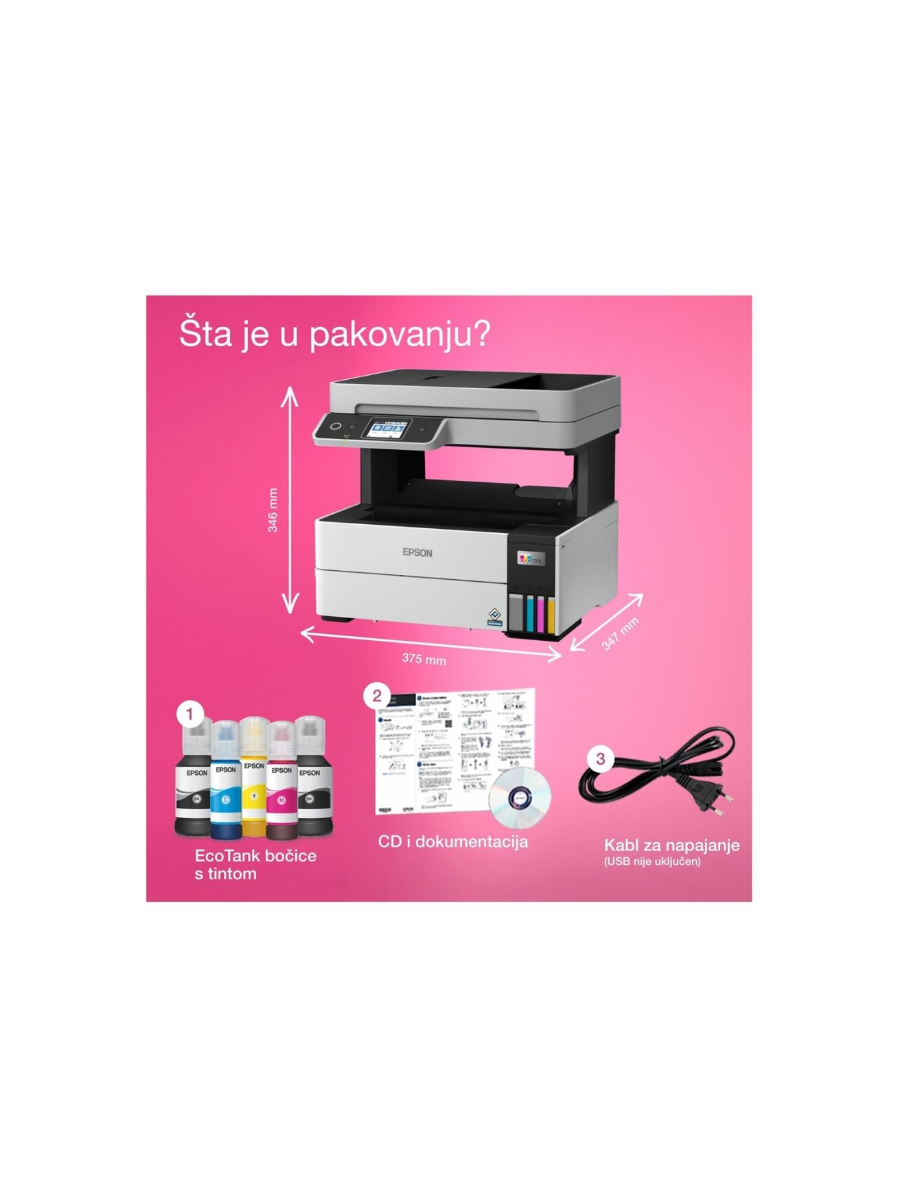 Epson | Multifunctional printer | EcoTank L6490 | Inkjet | Colour | 4-in-1 | Wi-Fi | Black and white 3