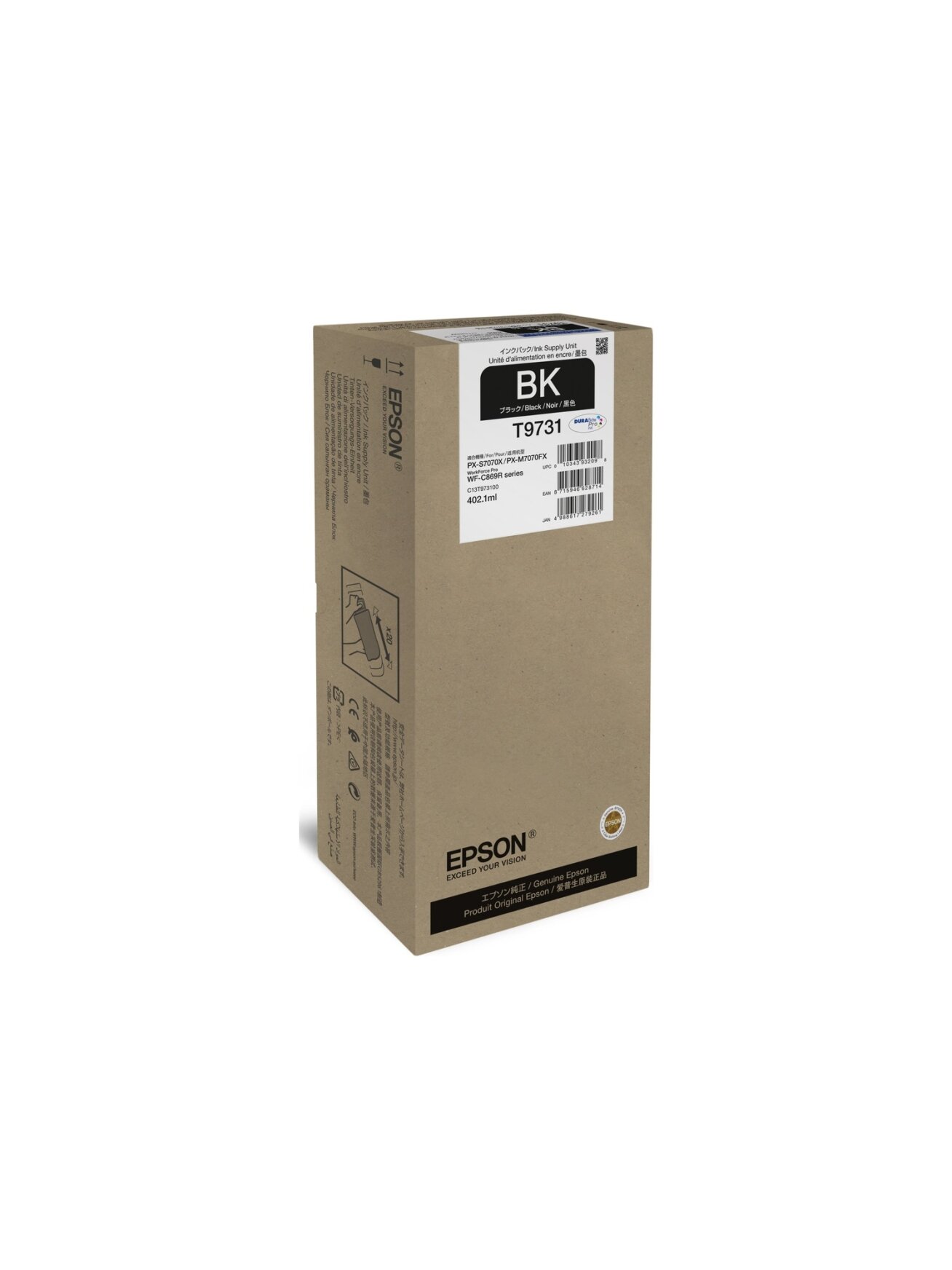 Epson WF-C869R Black XL Ink WorkForce Pro | Epson C13T97310N | Epson T9731 - XL size - black - original - ink pack | Ink pack | Black