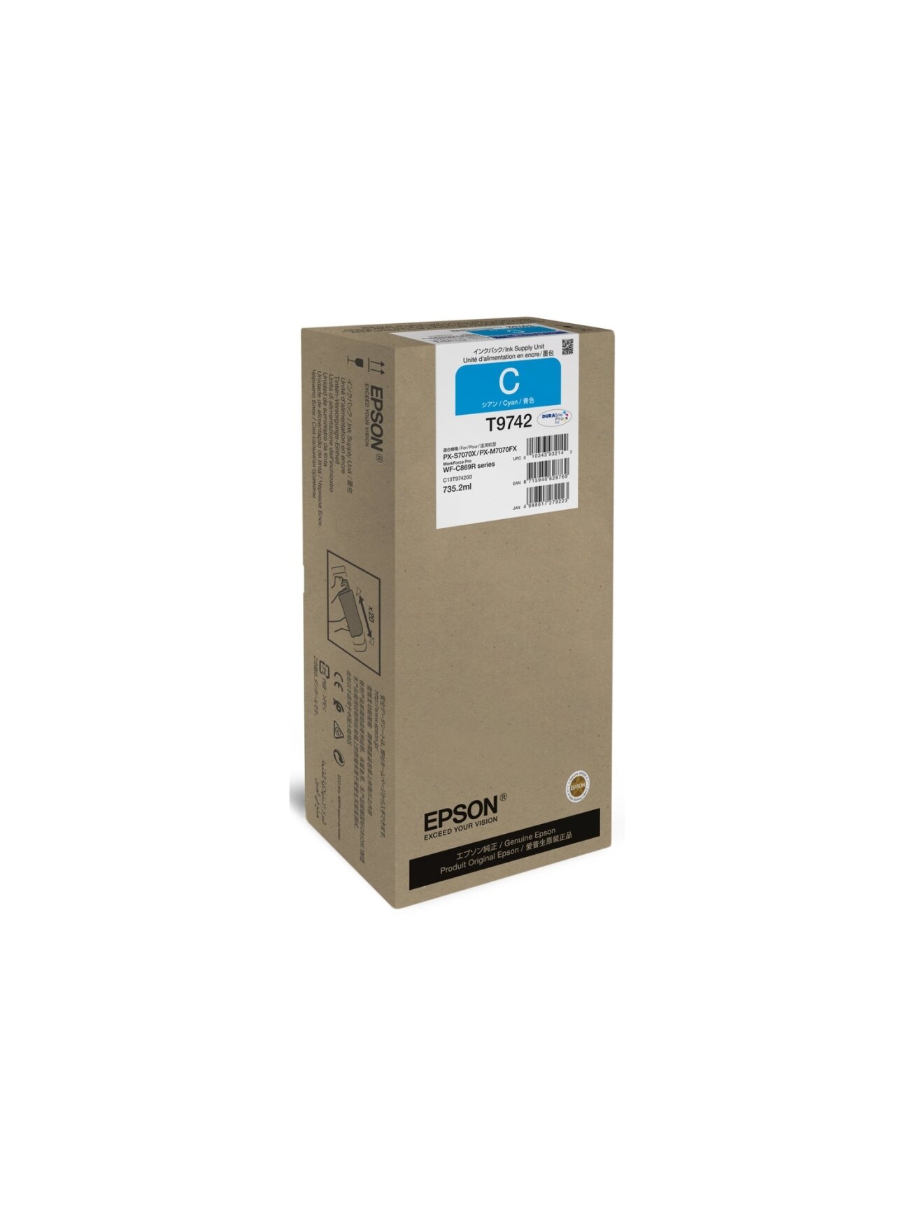 Epson XXL Ink Supply Unit | WorkForce Pro WF-C869R | Ink pack | Cyan Epson XXL Ink Supply Unit | WorkForce Pro WF-C869R | Ink pack | Cyan