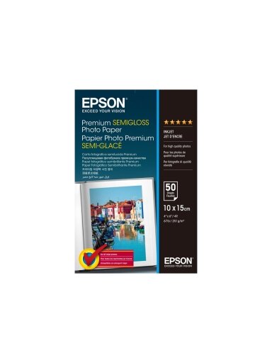 Epson Premium Semigloss Photo Paper 10x15cm, 251g/m2, 50 sheets