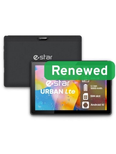 ESTAR Renewed Grade B | 10.1 URBAN Tablet 4GB | Black | 64 GB | Android