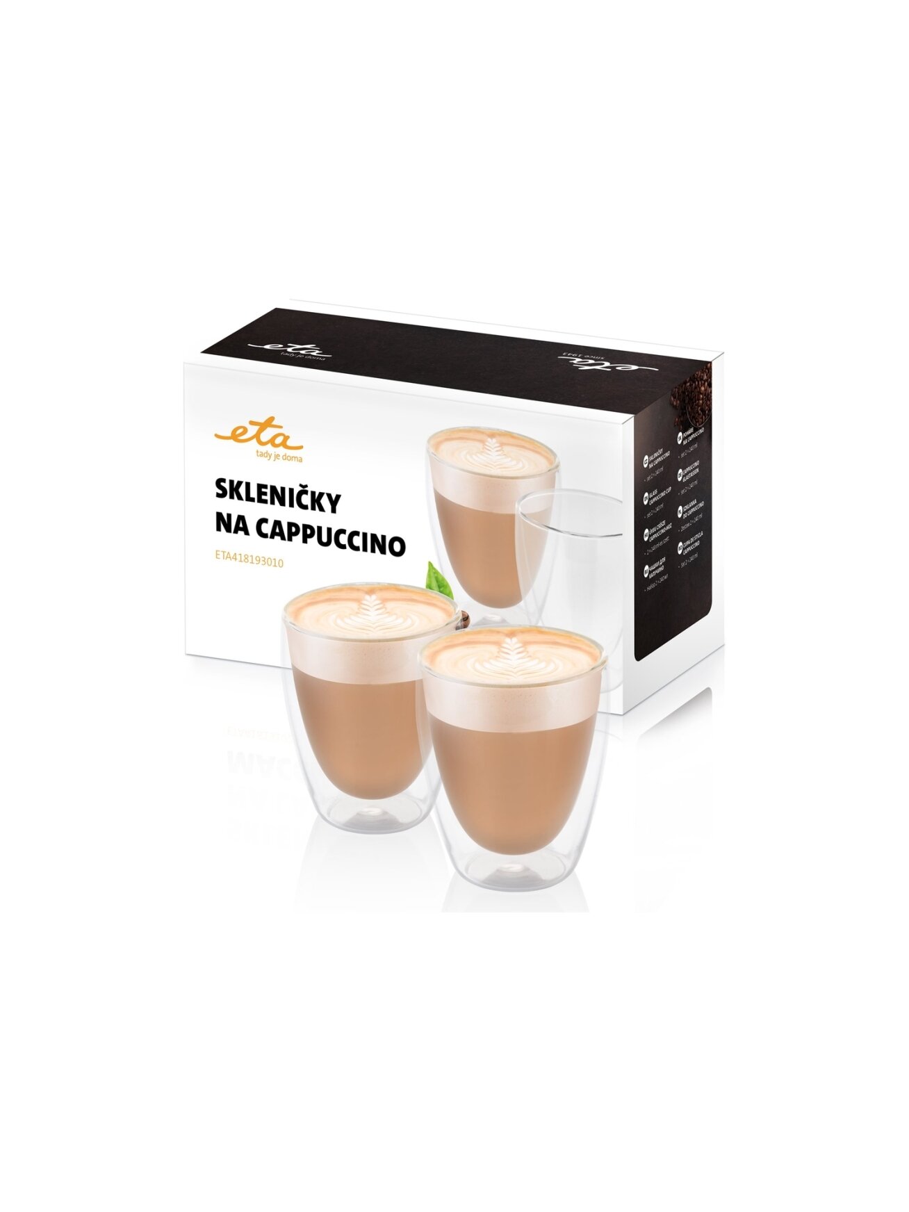 ETA | Cappuccino cups | ETA418193010 | For cappuccino coffee | 2 pc(s) | Dishwasher proof | Glass ETA | Cappuccino cups | ETA418193010 | For cappuccino coffee | 2 pc(s) | Dishwasher proof | Glass