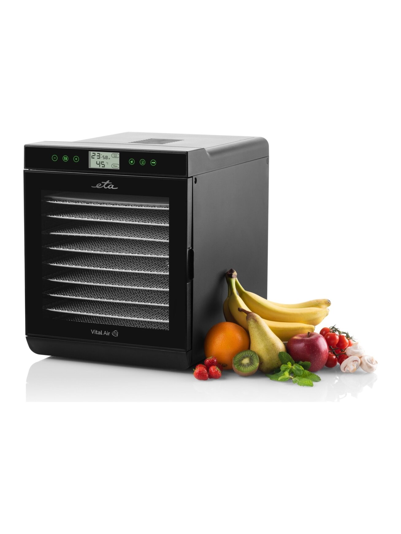 ETA | Fruit dryer | Vital Air II ETA230290000 | Power 650 W | Number of trays 10 | Temperature control | Integrated timer | Black ETA | Fruit dryer | Vital Air II ETA230290000 | Power 650 W | Number of trays 10 | Temperature control | Integrated timer | Black