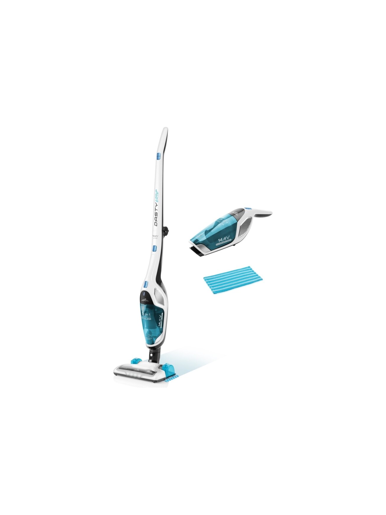 ETA | Vacuum Cleaner | Dasty AquaPlus ETA344790010 | Cordless operating | Handstick and Handheld | 95 W | 14.4 V | Operating time (max) 45 min | White/Blue
