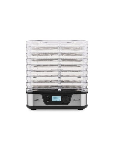 ETA Food dryer | ETA930190000 Secca Premium | Power 380 W | Number of trays 8 | Temperature control | Integrated timer | Silver