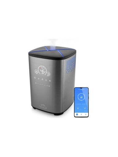 ETA Humidifier | Noble Smart 5629 90000 | 110 W | Water tank capacity 4 L | Suitable for rooms up to 50 m² | Ultrasonic | Grey | Humidification capacity 500 ml/hr ETA Humidifier | Noble Smart 5629 90000 | 110 W | Water tank capacity 4 L | Suitable for rooms up to 50 m² | Ultrasonic | Grey | Humidification capacity 500 ml/hr