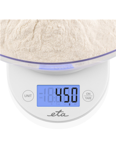 ETA | Kitchen scale with a bowl | ETA577090000 Mari | Graduation 1 g | Display type LCD | White ETA | Kitchen scale with a bowl | ETA577090000 Mari | Graduation 1 g | Display type LCD | White