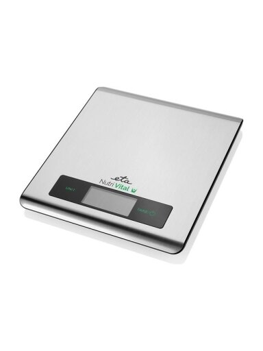 ETA | Kitchen scales with smart application | Nutri Vital | Maximum weight (capacity) 5 kg | Graduation 1 g | Display type LCD | Silver ETA | Kitchen scales with smart application | Nutri Vital | Maximum weight (capacity) 5 kg | Graduation 1 g | Display type LCD | Silver
