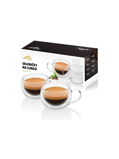 ETA | Lungo cups | ETA518091010 | For coffee | 2 pc(s) | Dishwasher proof | Glass ETA | Lungo cups | ETA518091010 | For coffee | 2 pc(s) | Dishwasher proof | Glass