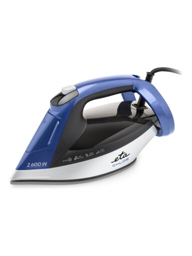 ETA Steam Iron | ETA227690000 Chloe | Steam Iron | 2600 W | Water tank capacity 350 ml | Continuous steam 40 g/min | Silver/Blue ETA Steam Iron | ETA227690000 Chloe | Steam Iron | 2600 W | Water tank capacity 350 ml | Continuous steam 40 g/min | Silver/Blue