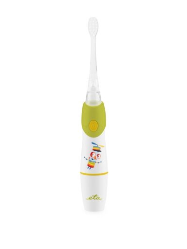 ETA Toothbrush | Sonetic ETA071090040 | Battery operated | For kids | Number of brush heads included 2 | Number of teeth brushing modes 1 | Green/White ETA Toothbrush | Sonetic ETA071090040 | Battery operated | For kids | Number of brush heads included 2 | Number of teeth brushing modes 1 | Green/White
