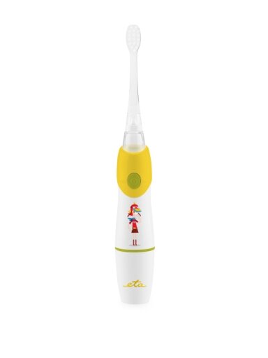 ETA Toothbrush | Sonetic ETA071090050 | Battery operated | For kids | Number of brush heads included 2 | Number of teeth brushing modes 1 | Yellow/White ETA Toothbrush | Sonetic ETA071090050 | Battery operated | For kids | Number of brush heads included 2 | Number of teeth brushing modes 1 | Yellow/White