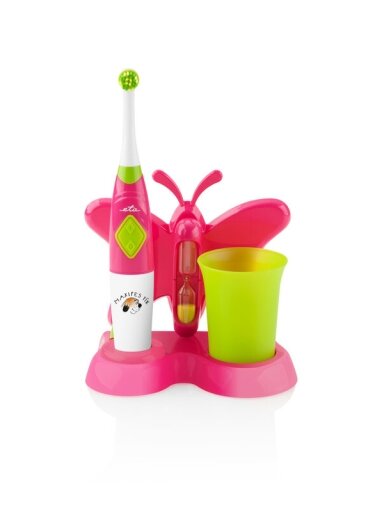 ETA | Toothbrush with water cup and holder | Sonetic  ETA129490070 | Battery operated | For kids | Number of brush heads included 2 | Number of teeth brushing modes 2 | Pink