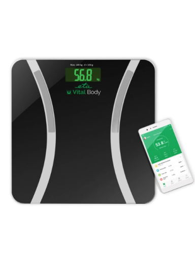 ETA | Vital Body Personal scale | ETA678090000 | Body analyzer | Maximum weight (capacity) 180 kg | Accuracy 100 g | Body Mass Index (BMI) measuring | Black