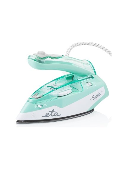 ETA | ETA127190000 Sophia | Steam Travel Iron | 1100 W | Water tank capacity 80 ml | Continuous steam 30 g/min | Steam boost performance 50 g/min | Green/White ETA | ETA127190000 Sophia | Steam Travel Iron | 1100 W | Water tank capacity 80 ml | Continuous steam 30 g/min | Steam boost performance 50 g/min | Green/White
