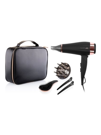 ETA | Hair Care Gift Set | ETA732090020 Fenité | 2200 W | Number of temperature settings 3 | Ionic function | Diffuser nozzle | Black Edition