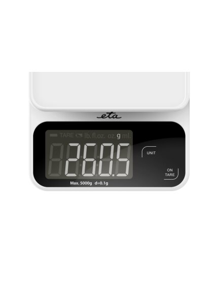 ETA Kitchen Scale | Popi 677090000 | Maximum weight (capacity) 5 kg | Graduation 1 g | Display type LCD | White 3