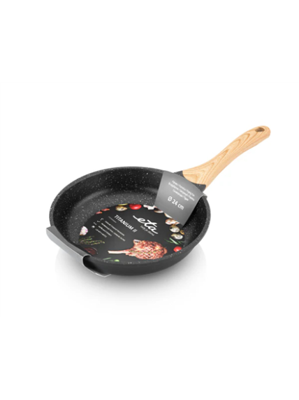 ETA | Pan | ETA792990000 TITANIUM II | Universal | Diameter 24 cm | Electric, induction, gas, glass ceramics | Suitable for induction hob | Fixed handle | Black 4 ETA | Pan | ETA792990000 TITANIUM II | Universal | Diameter 24 cm | Electric, induction, gas, glass ceramics | Suitable for induction hob | Fixed handle | Black 4