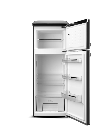 ETA Refrigerator | ETA253890020EN Storio Retro | Energy efficiency class E | Free standing | Combi | Height 148.2 cm | Fridge net capacity 170 L | Freezer net capacity 45 L | 38 dB | Black 2 ETA Refrigerator | ETA253890020EN Storio Retro | Energy efficiency class E | Free standing | Combi | Height 148.2 cm | Fridge net capacity 170 L | Freezer net capacity 45 L | 38 dB | Black 2
