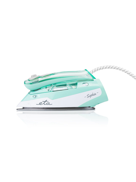 ETA | ETA127190000 Sophia | Steam Travel Iron | 1100 W | Water tank capacity 80 ml | Continuous steam 30 g/min | Steam boost performance 50 g/min | Green/White 1 ETA | ETA127190000 Sophia | Steam Travel Iron | 1100 W | Water tank capacity 80 ml | Continuous steam 30 g/min | Steam boost performance 50 g/min | Green/White 1