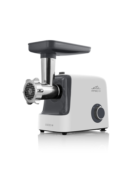 ETA | Meat mincer | ETA507590000 | White | 2200 W | Throughput (kg/min) 2.3 7 ETA | Meat mincer | ETA507590000 | White | 2200 W | Throughput (kg/min) 2.3 7