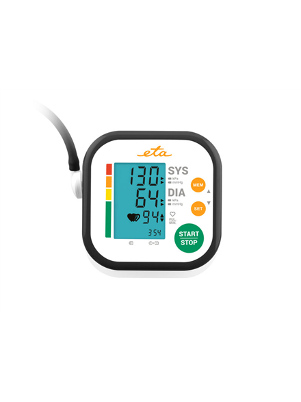 ETA | Upper Arm Blood Pressure Monitor | ETA229790000 | Memory function | Number of users 2 user(s) | 4 | Suitable for home use. Measurement of systolic and diastolic pressure, pulse. Oscillometric measurement method. Display of measured values on LCD. 2 ETA | Upper Arm Blood Pressure Monitor | ETA229790000 | Memory function | Number of users 2 user(s) | 4 | Suitable for home use. Measurement of systolic and diastolic pressure, pulse. Oscillometric measurement method. Display of measured values on LCD. 2