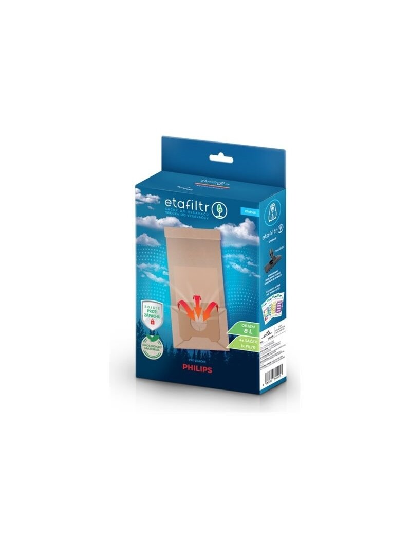 ETA Dust bags for AEG, Electrolux and Philips vacuum cleaners | ETAPHI5 | 4 pc(s) | Brown ETA Dust bags for AEG, Electrolux and Philips vacuum cleaners | ETAPHI5 | 4 pc(s) | Brown