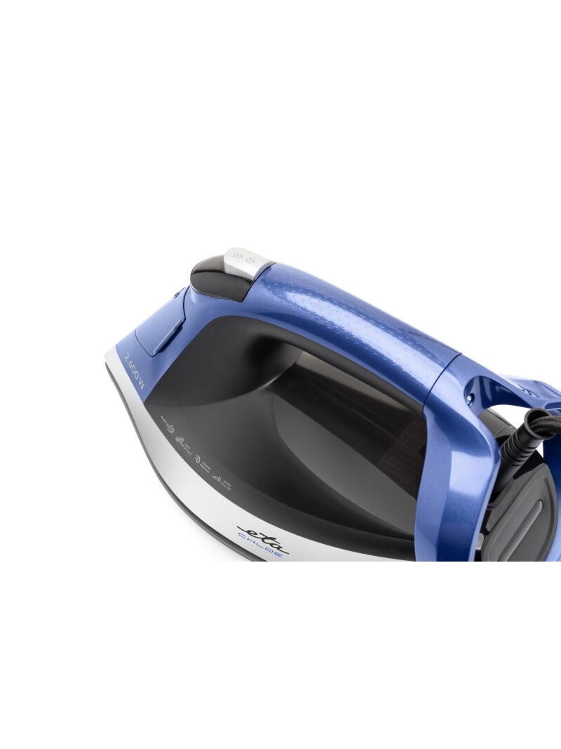 ETA Steam Iron | ETA227690000 Chloe | Steam Iron | 2600 W | Water tank capacity 350 ml | Continuous steam 40 g/min | Silver/Blue 4 ETA Steam Iron | ETA227690000 Chloe | Steam Iron | 2600 W | Water tank capacity 350 ml | Continuous steam 40 g/min | Silver/Blue 4
