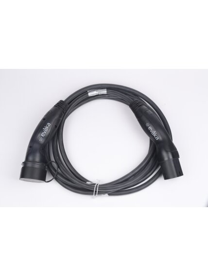 Evaka EV Charging Cable Type 2-Type 2, 22 kW, 32 A, 5 x 6 mm2, 1 x 0.5 mm2, 7 m | ITGAM3872 | Black 2
