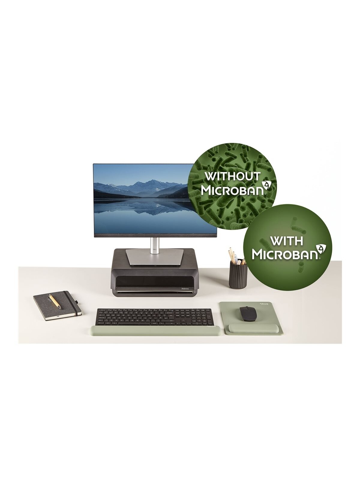 Fellowes | Breyta Keyboard Wrist Rest | Sage 3